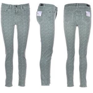 Paige Denim Hoxton Ankle Mint Herringbone size 23